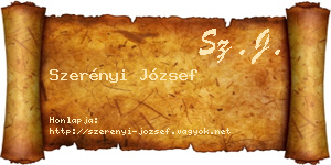 Szerényi József névjegykártya